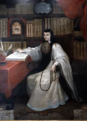 Porträtt av Sor Juana Ines de la Cruz, 1750